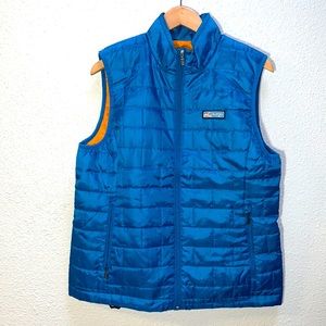 KURGO Waterproof Winter Puffer Vest M/L bright blue orange dog park puffer Vest